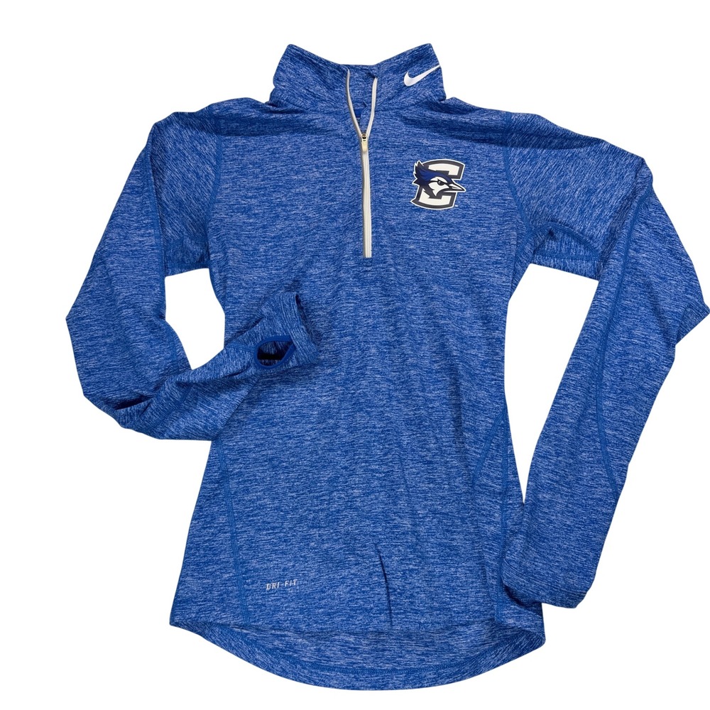 Nike Creighton Bluejays Womens XS Blue Dri-FIT Heathered Element 1/2 Zip